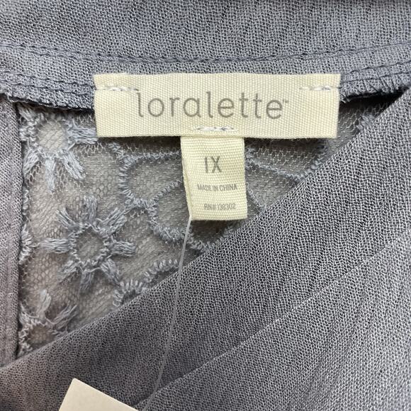 Loralette Tunic Top Blouse Womens 1X Gray V Neck Flutter Sleeve Flowy NWT $44 - Picture 3 of 8